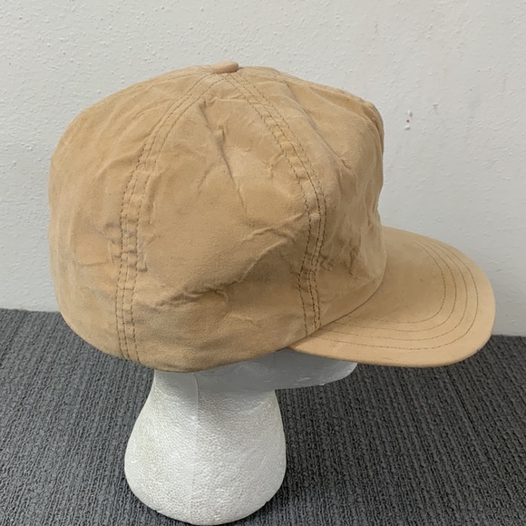 Vintage P Fitted Cap Men's Size L Tan Soft Felt 6 Panel High Profile Lined - Picture 13 of 17